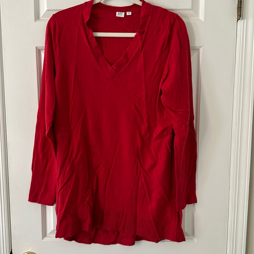 Red maternity sweater